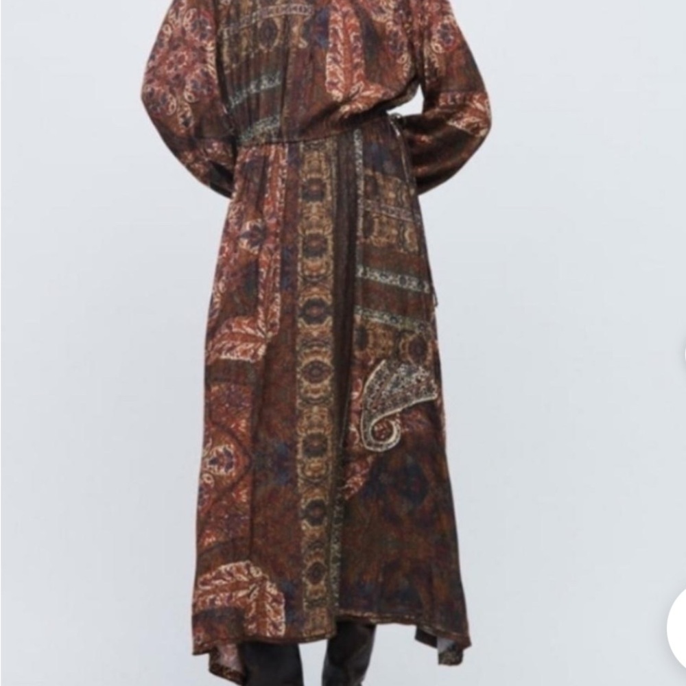 Zara Brown Dolman Sleeve Dress for Work